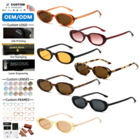 Lunettes de soleil tendance style coréen, personnalisables avec logo, monture ovale rétro, protection UV400, unisexe, sensation haut de gamme, pour l'extérieur – Vente chaude