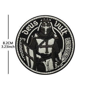 Écusson brodé thermocollant fait main <span class=keywords><strong>DEUS</strong></span> VULT Chevaliers Croisés Tactique Morale pour Chapeaux - Product Image 6