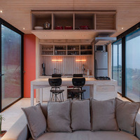 Maison/appartement/villa en conteneur maritime High Cube de 40 pieds, moderne, mobile, portable, mini-maison pliable, design respirant