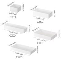 Organisateur de tiroir de bureau rectangulaire empilable multi-compartiments, tiroir coulissant pour la maison, le bureau, la station de travail, l'organisation des fournitures de bureau, des stylos, en PET