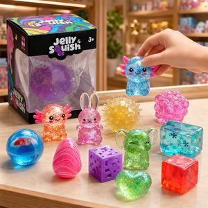 Cute Crystal Stress Figures Shiny Gel Axolotl Crab Octopus Jellyfish Diamond Ball Classroom Prize Toy <b>Pack</b> - Product Image 4