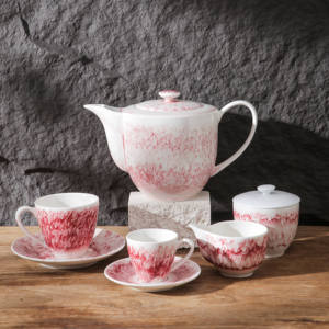 Tasses à thé européennes modernes panachées l'après-midi en porcelaine cafetière en céramique vente en gros de services à café et thé de luxe - Product Image 1