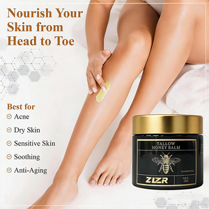 Crème Hydratante Personnalisée pour Peaux Sensibles, Beurre Corporel au Suif Fouetté de Bœuf Nourri à l'Herbe et au Miel - Product Image 3