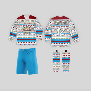 专业风格圣诞曲棍球运动衫吸湿排汗冰球服装 - Product Image 1