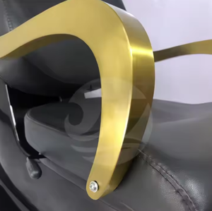 Fauteuil de barbier inclinable moderne Pompe hydraulique robuste Repose-pieds amovible Cuir synthétique portable Station de lavage de cheveux Dos - Product Image 3