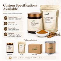 Extrait de Cordyceps Militaris en poudre LongBio, Cordycepine, Polysaccharides pour Capsules, Comprimés, Boissons, Suppléments, Fourniture en vrac OEM