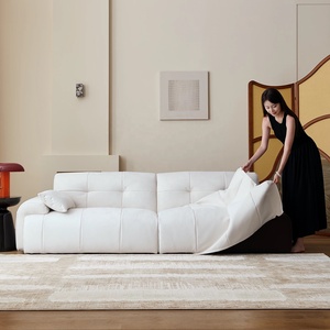 Zayshine Set di Divani Nordici Moderni di Lusso in Ecopelle Bianca per <span class=keywords><strong>Soggiorno</strong></span>, Modulare a 3 Posti, Lavabile, per Appartamenti - Product Image 4