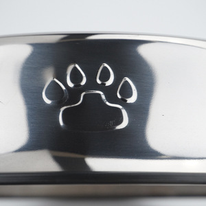 Kingtale <strong>Personalized</strong> Pet Feeder Rubber Base <strong>Dog</strong> <strong>Bowl</strong> for <strong>Dogs</strong> Food Storage Non Slip Pet <strong>Bowl</strong> Sliver Stainless Steel Rounded - Product Image 4