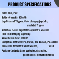 Controlador de Joystick Inalámbrico Yotosan X9 con Bluetooth para PC, Doble Vibración, Botón Turbo, Giroscopio de Seis Ejes, Programación de Macros, Soporte para Teléfono