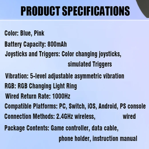 <span class=keywords><strong>Manette</strong></span> <span class=keywords><strong>sans</strong></span> <span class=keywords><strong>fil</strong></span> Yotosan X9 BT pour PC, double vibration, bouton Turbo, gyroscope six axes, programmation macro, support de téléphone - Product Image 6