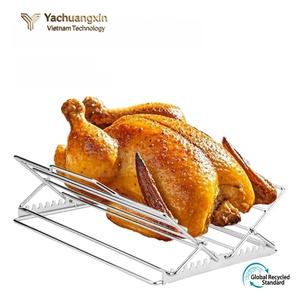 Parrilla ajustable de acero inoxidable para pollo asado, parrilla plegable para pollo, horno, rejilla para hornear, malla para barbacoa - Product Image 2