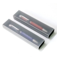 Stock prêt boîte de papier à fenêtre transparente givrée boîte-cadeau d'emballage de papeterie étui à stylo noir étui à crayons bon marché et élégant