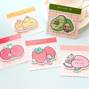 Nouveau 2024 populaire vente de fournitures scolaires et production de papeterie de bureau artistique Kawaii forme de fruit bloc-notes collant pour coréen