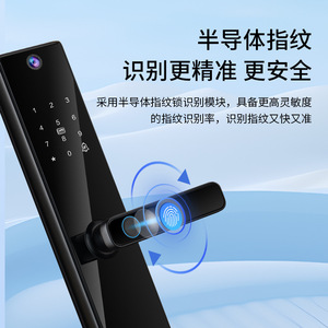 Cerradura Inteligente Qleung S819 2max Negra Graffiti con Mirilla, Intercomunicador, Desbloqueo Remoto y Huella Dactilar - Product Image 4