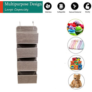 <span class=keywords><strong>Organisateur</strong></span> de porte pliable à 4 niveaux, 2 crochets métalliques en acier, tissu Non tissé pour chaussures, vêtements, jouets, articles divers, <span class=keywords><strong>organisateur</strong></span> de placard suspendu - Product Image 6