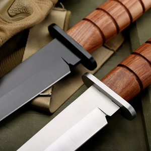 Couteau de poche tactique de haute qualité, personnalisable, manche en bois OEM, couteau de combat mercenaire, lame en acier inoxydable, DIY, garantie 1 an - Product Image 3