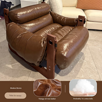 Fauteuil paresseux en bois massif de fabrication chinoise pour salon, fauteuil d'appoint moderne en cuir
