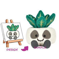 Mini poupée en peluche personnalisée avec un design brodé en peluche longue, doublure en nylon et maille