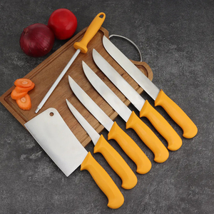 Ensemble de couteaux de <span class=keywords><strong>cuisine</strong></span> avec lames en acier inoxydable durables, résistantes à la rouille, avec manche en plastique antidérapant, aiguiseur de couteaux - Product Image 2