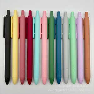 Stylo publicitaire à pression couleur macaron, encre neutre rétro, stylo de signature professionnel, modèle 1058 en carbone noir - Product Image 5