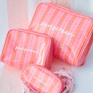 Maßgefertigte Modische Gestreifte Kosmetiktasche für Reisen Große Gemusterte Toilettentasche MAHJONG-Fliesen Transparente Tasche - Product Image 2