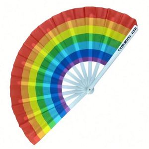 Abanico de Mano con Varillas de Bambú de 33 cm, Abanico de Kung Fu, Abanico Plegable de Nailon para Discoteca - Product Image 6