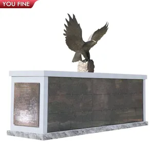 Customized Tombstone Mausoleum Granite Marble Eagle Tombstone Stone