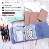 Ensemble de boîtes cadeaux pour l'organisation de l'argent, de la papeterie, du bureau et de l'école Yihe, comprenant un classeur A7 en cuir Saffiano avec feuille volante, des enveloppes et des marqueurs