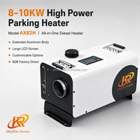 Calentador de Estacionamiento Diésel OkyRie AX82H Todo en Uno con Tanque de Combustible Integrado, 8-10kW, 12V/24V, Interruptor Automático, Control Remoto, para Autocaravanas