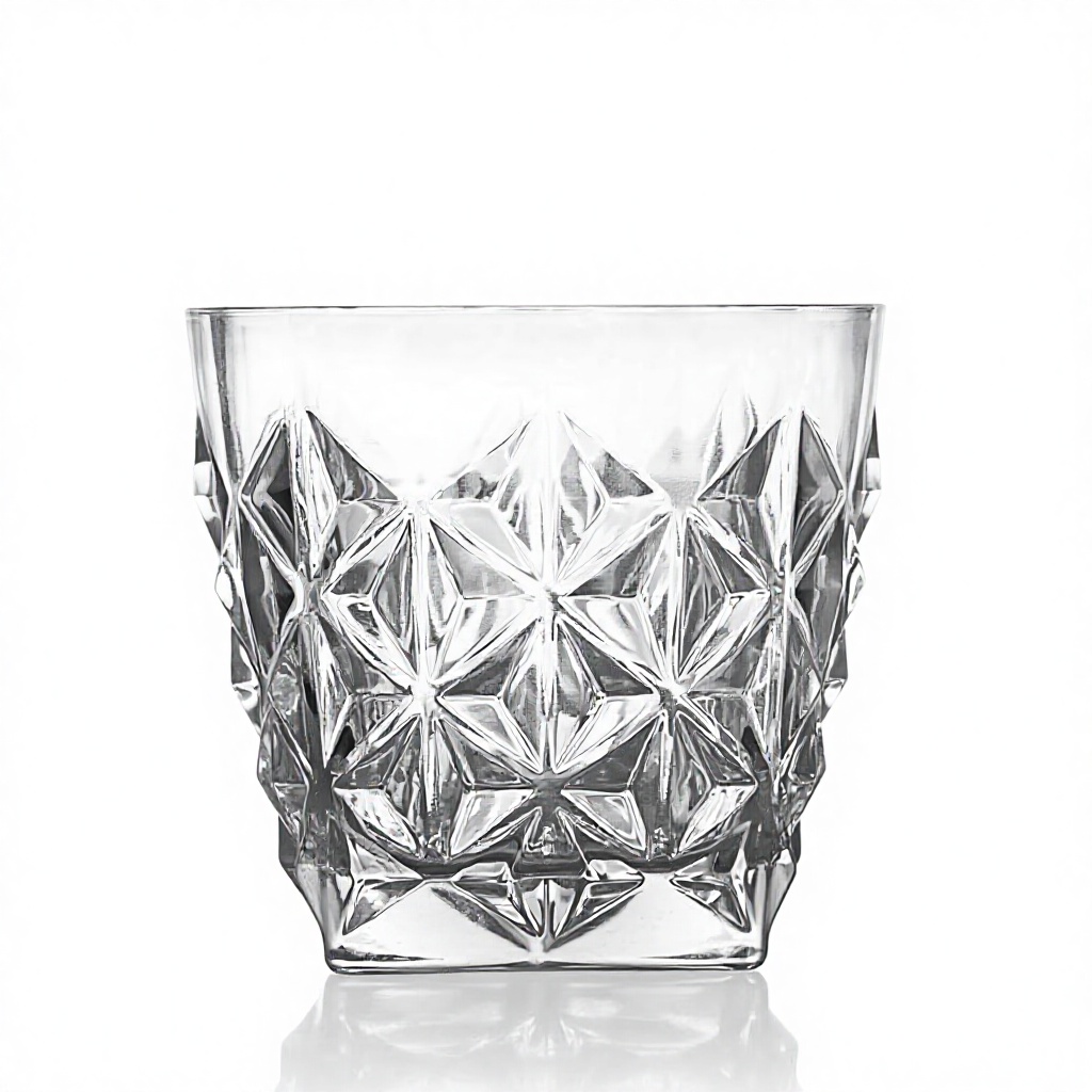 Tasse carrée transparente à motif de perçage de 330 ml BMWHIS-02