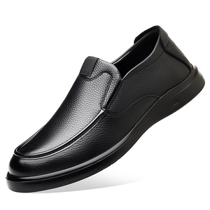 Mocasines casuales de cuero para hombre, sin cordones, con suela de goma antideslizante, tacón bajo, para oficina, para caminar. - Product Image 5