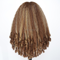 Perruque Afro Bouclée en V de 20 Pouces pour Femme Noire, en Fibre Haute Température, Mélange Premium, avec Bonnet en Maille Élastique Futura de Haute Qualité