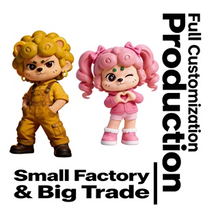 Figurines de collection personnalisées : Statues de jouets rétro, manteau trench, cheveux bouclés, figurines <span class=keywords><strong>pop</strong></span> en vinyle, cadeau, décoration, production - Product Image 4