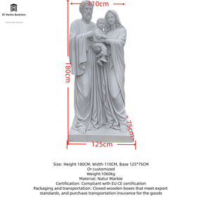 Statue de la Pietà en marbre grandeur nature personnalisée, sculptée à la main en pierre naturelle, sculpture de la Vierge Marie pour chapelle religieuse et monument commémoratif - Product Image 2