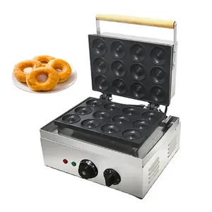 Edelstahl Back ausrüstung Snack maschine 12 Stück Löcher elektrische Donuts Hersteller Mini Donut Maschine