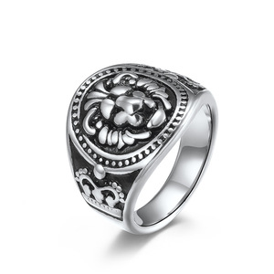 Anneaux <span class=keywords><strong>Lion</strong></span> de Juda pour hommes, bijoux juifs, anneau de chevalière en acier inoxydable - Product Image 1