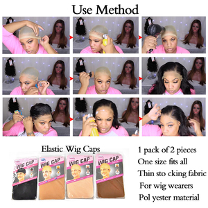 Bán Buôn 2 cái/gói Khỏa Thân Màu Đen Tóc Giả Stocking Mũ Stretchy Close End Tóc Thoáng Khí Net Nylon Stocking Tóc Giả <span class=keywords><strong>Cap</strong></span> Cho Mặc Tóc Giả - Product Image 6