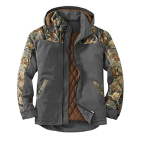 Veste de chasse d'hiver en plein air Veste en coton camouflage avec imprimé patchwork Veste à capuche à manches longues avec fermeture éclair Vêtements d'extérieur