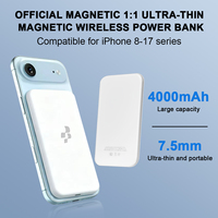 Batterie externe magnétique ultra-fine 5000 mAh pour iPhone, chargeur rapide sans fil, stations d'alimentation portables pour téléphone mobile