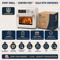 Oven Penggorengan Udara Kapasitas Besar 18L, Rotisserie Digital, 12 Preset, Timer 120 Menit, Bersertifikasi CE CB, Pabrik OEM