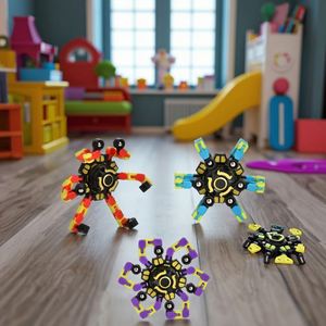 DIY Deformable Robot <b>Fidget</b> Spinners Fingertip <b>Toys</b> for Kids <b>Adults</b> Hand Spinner with Decompression Feature USSE Blue 13*13cm - Product Image 3