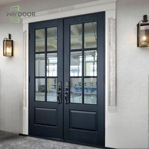 Hoàn toàn tùy chỉnh gỗ gụ gỗ sồi thông gỗ rắn bên ngoài cửa với bề mặt kính rõ ràng hoàn thành cửa trước bằng gỗ - Product Image 1