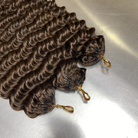 12A # Extensions de cheveux vietnamiens brun foncé à ondulations profondes, pré-bouclées, tresses au crochet sans nœuds, cheveux vierges pour femmes noires
