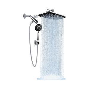 Modern Wide Rain Shower Head 6 Modes Handheld High Pressure Adjustable Dual <strong>Spray</strong> Anti-Clog Nozzles Wall <strong>Mount</strong> 2-Year - Product Image 1