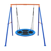 Balançoire soucoupe volante avec support robuste et tapis respirant pour usage intérieur, extérieur, jardin et maison