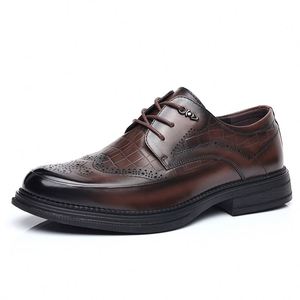 Customized Men's <b>Height</b>-<b>Increasing</b> Waterproof Leather <b>Shoes</b> Classic Casual Walking Business Formal Dress <b>Shoes</b> Anti-Slip - Product Image 1