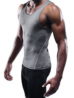 Débardeur de sport à compression sous la couche de base pour hommes Gilet de fitness d'entraînement serré Gilet de basket-ball élastique à séchage rapide