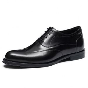 Chaussures Oxford pour hommes faites à la main, style britannique, à lacets, respirantes, antidérapantes, légères, formelles, décontractées, rehaussantes - Product Image 1