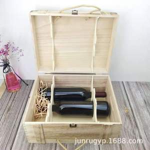 Wooden Red Wine <b>Box</b> 6 Bottles Solid <b>Pine</b> Handmade Storage Rectangle Beverage Packaging - Product Image 3
