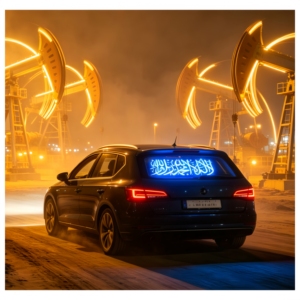 Pegatina islámica para la ventana trasera del coche. Nombre de Alá personalizado, Ayatul Kursi o Luna Creciente. Deja que tu fe brille en la carretera. - Product Image 1